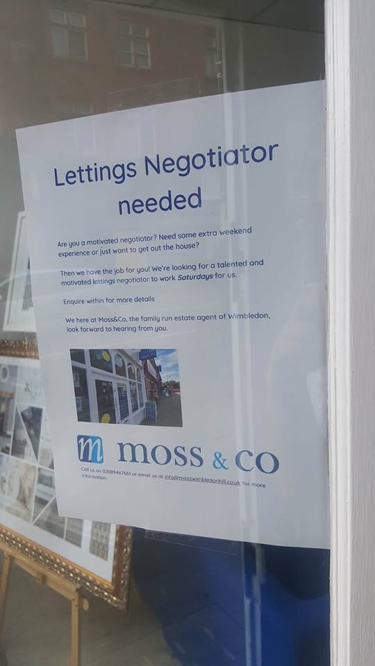 SATURDAY LETTINGS NEGOTIATOR NEEDED!